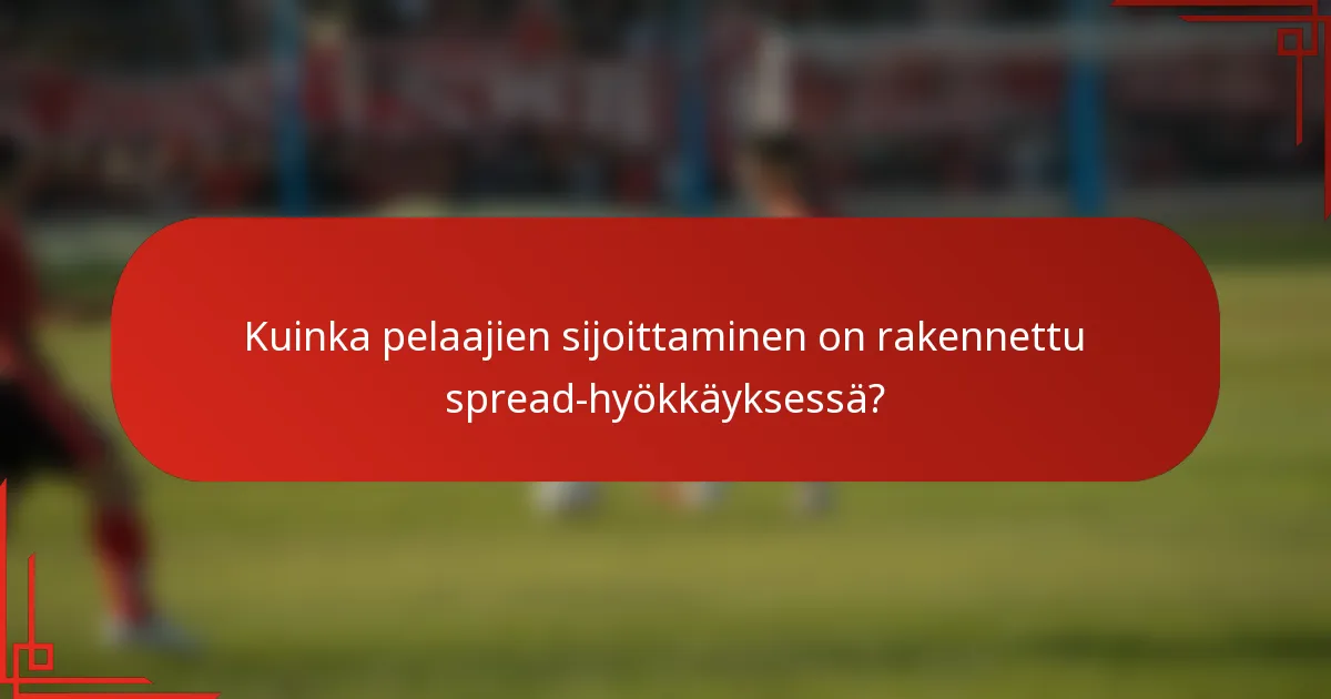 Kuinka pelaajien sijoittaminen on rakennettu spread-hyökkäyksessä?