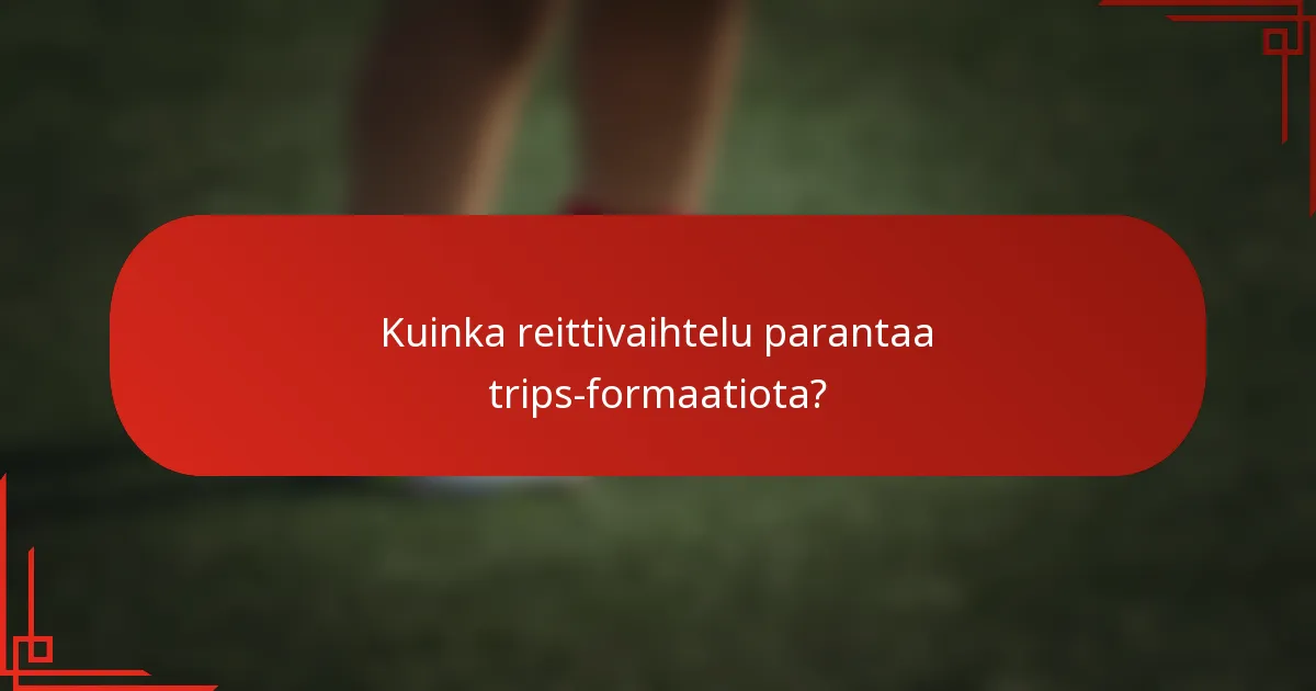 Kuinka reittivaihtelu parantaa trips-formaatiota?