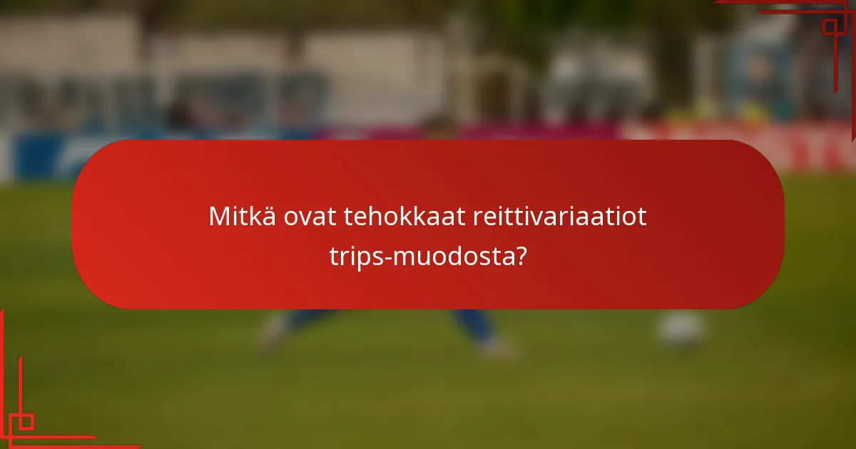 Mitkä ovat tehokkaat reittivariaatiot trips-muodosta?