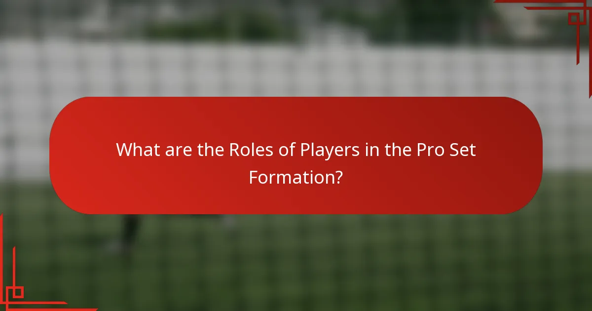 What are the Roles of Players in the Pro Set Formation?